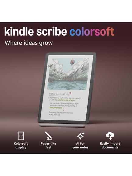 Amazon Kindle Scribe Colorsoft (2025) eReader with Premium Pen, 11” Colour Illuminated Touch Screen, 64GB, Graphite - view 2, Graphite