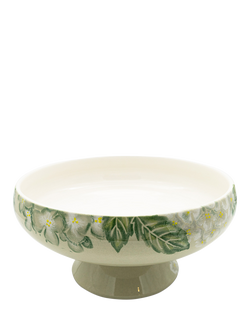 BlissHome Hydrangea Earthenware Footed Bowl, 32.5cm, Multi