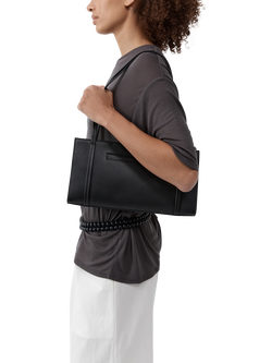 St. Agni Minimal Leather Pocket Bag, Black - view 2, Black