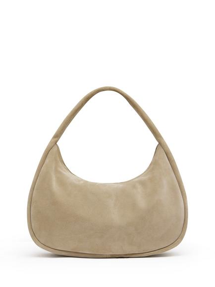 St. Agni Suede Large Bon Bon Bag, Rock, Rock