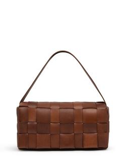 St. Agni Woven Envelope Slim Leather Tote Bag, Chestnut, Chestnut