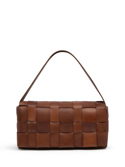 St. Agni Woven Envelope Slim Leather Tote Bag, Chestnut, Chestnut