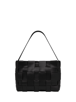 St. Agni Woven Mini Leather Tote Bag, Black, Black