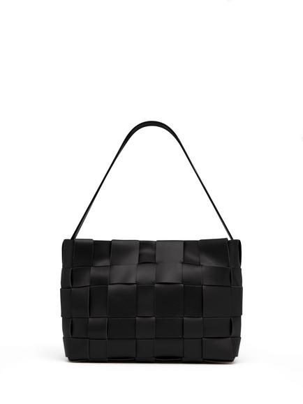 St. Agni Woven Mini Leather Tote Bag, Black, Black