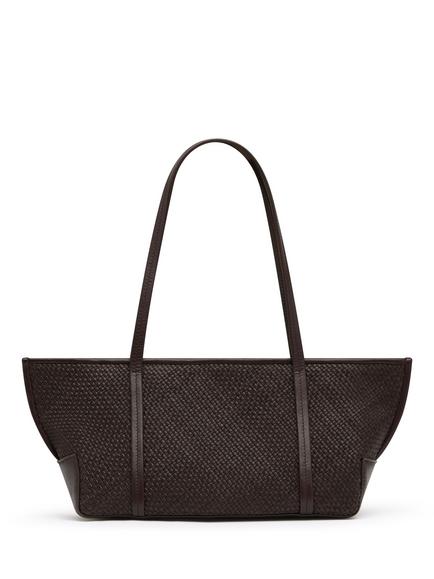 St. Agni Woven Slim Bateau Tote Bag, Coffee, Coffee