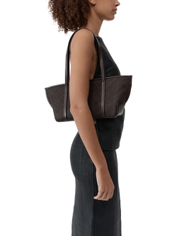 St. Agni Woven Slim Bateau Tote Bag, Coffee - view 2, Coffee