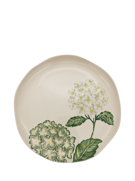 BlissHome Hydrangea Earthenware Round Serving Platter, 36cm, Multi