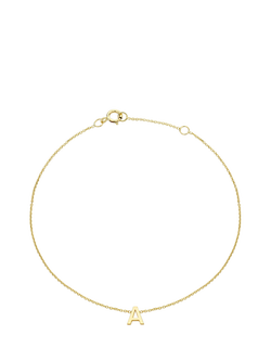 IBB Initial Letter Chain Bracelet, Gold A