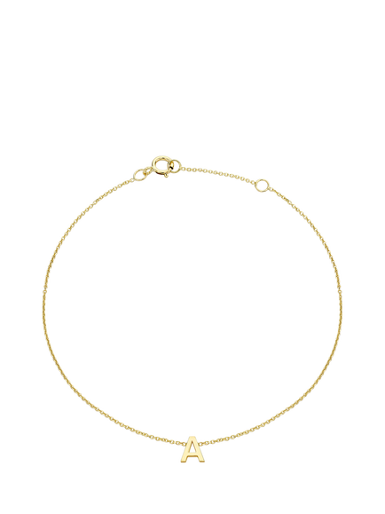 IBB Initial Letter Chain Bracelet, Gold A