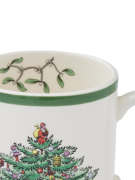 Spode Christmas Tree Earthenware Mug, 250ml, Green - view 2, Green