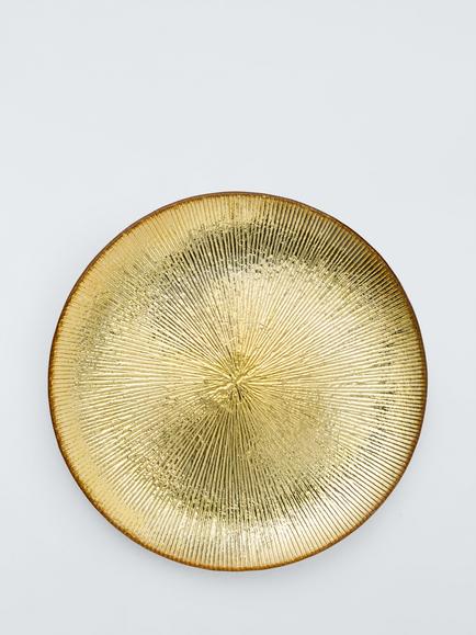 John Lewis Glass Side Plate, 21cm, Gold, Gold