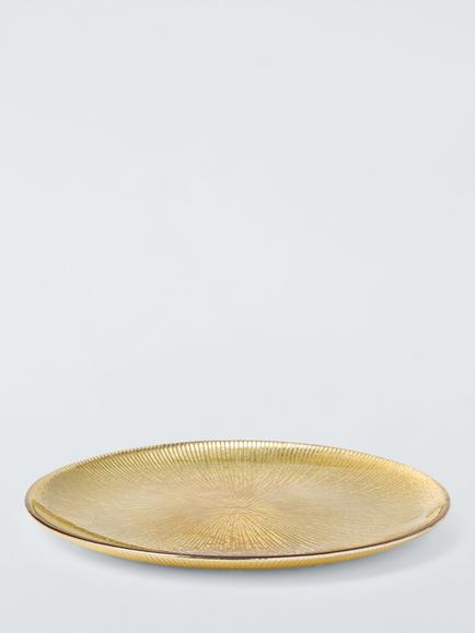 John Lewis Glass Side Plate, 21cm, Gold - view 2, Gold