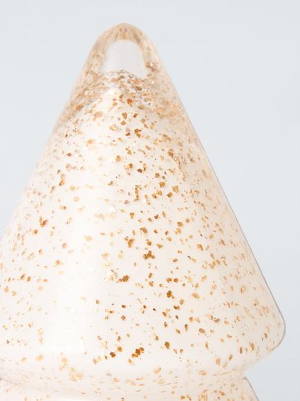 John Lewis Fleck Glass Christmas Tree Table Ornament, Gold - view 2, Gold