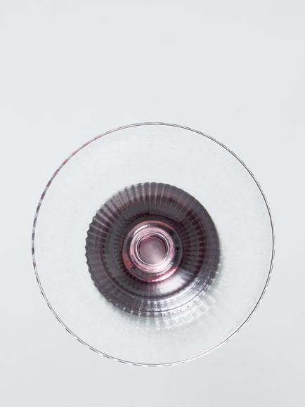 John Lewis Beaded Stem Ribbed Glass Sundae Dish, 12.6cm, Berry Red - view 2, Berry Red