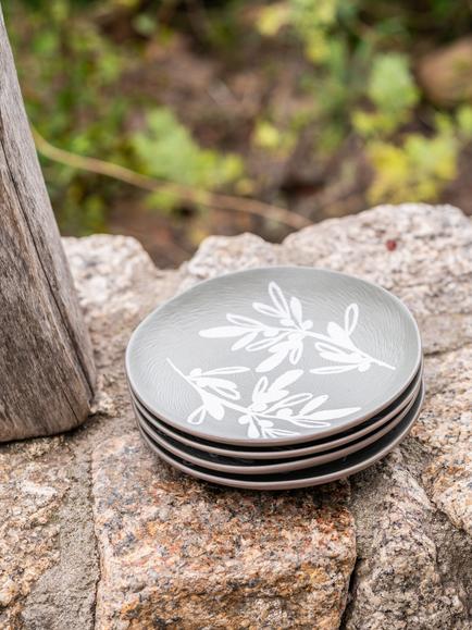 PurerHome x Eden Project Olives Stoneware Side Plate, 16cm, Green - view 2, Green