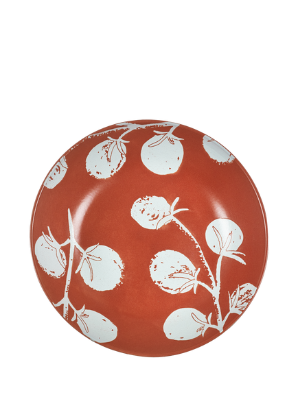 PurerHome x Eden Project Tomatoes Stoneware Pasta Bowl, 22cm, Red, Red