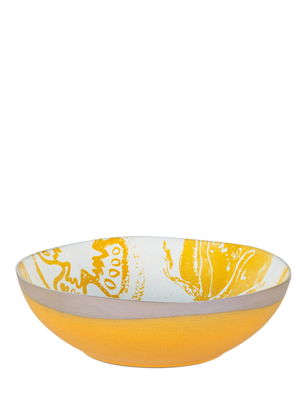 PurerHome x Eden Project Tomatoes Stoneware Serve Bowl, 24cm, Yellow, Yellow