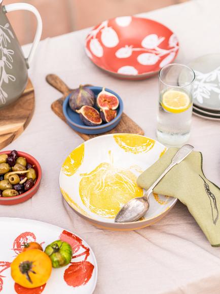 PurerHome x Eden Project Tomatoes Stoneware Serve Bowl, 24cm, Yellow - view 2, Yellow