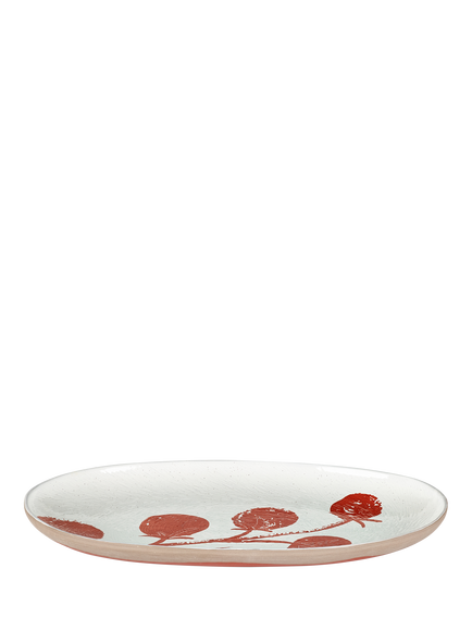 PurerHome x Eden Project Tomatoes Stoneware Oblong Platter, 33cm, Red, Red