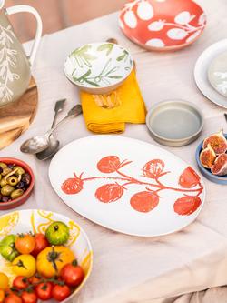 PurerHome x Eden Project Tomatoes Stoneware Oblong Platter, 33cm, Red - view 2, Red