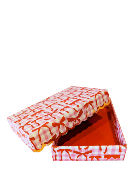 Eleanor Stuart Gingham Bow Gift Card Box - view 2, Multi