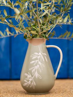 PurerHome x Eden Project Olives Stoneware Jug, 2.6L, Green - view 2, Green
