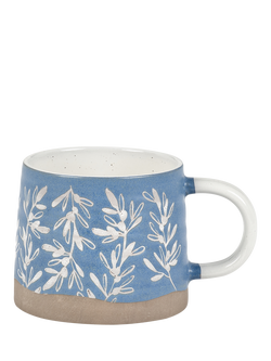PurerHome x Eden Project Olives Stoneware Mug, 250ml, Blue, Blue