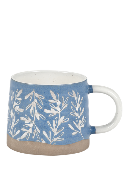 PurerHome x Eden Project Olives Stoneware Mug, 250ml, Blue, Blue