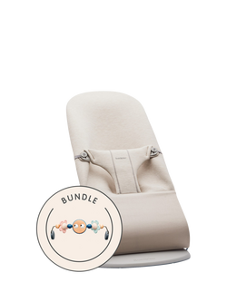 BabyBjörn Bliss 3D Jersey Baby Bouncer & Google Eyes Toy, Light Beige, Light Beige