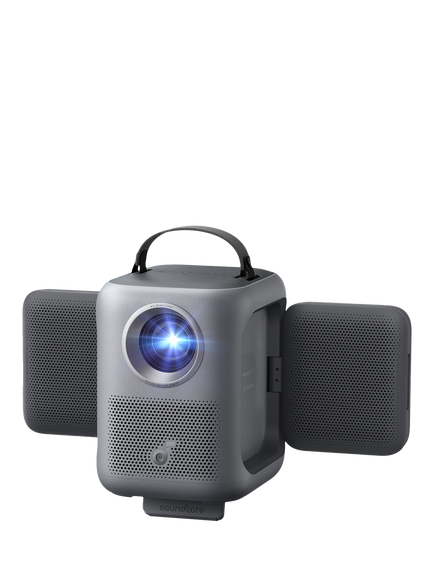 Nebula P1i Full HD Bluetooth Smart Portable Projector with Flippable Speakers & Google TV, 380 Lumens, Black, Black
