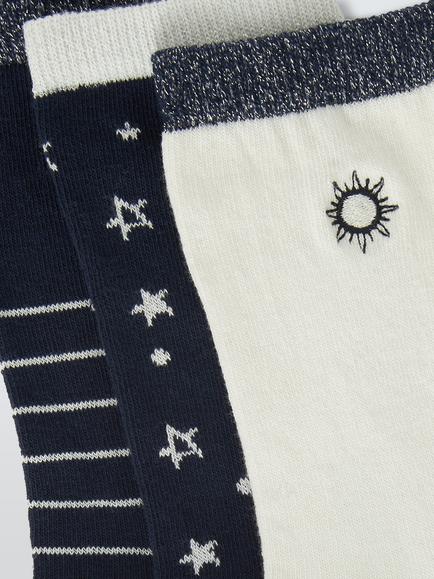 John Lewis Celestial Ankle Socks, Pack of 3, Multi - view 2, Multi