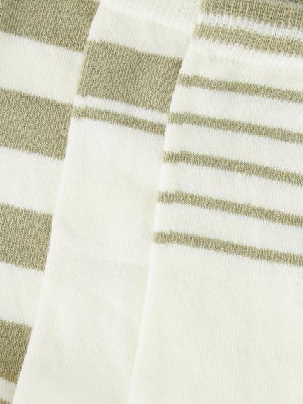 John Lewis Stripe Socks, Multi - view 2, Sage