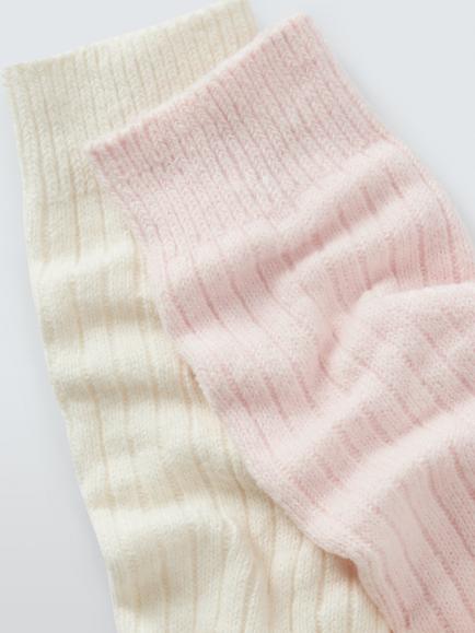 John Lewis Slouchy Lounge Socks, Pack of 2, Pink - view 2, Pink
