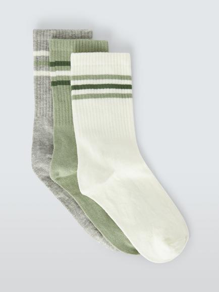 John Lewis Tube Socks, Pack of 3, Multi, Multi