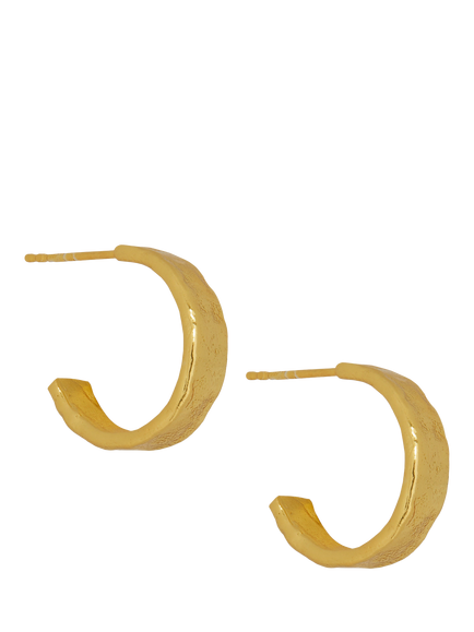 Ottoman Hands Dela Textured Hoop Earrings, Gold, Gold