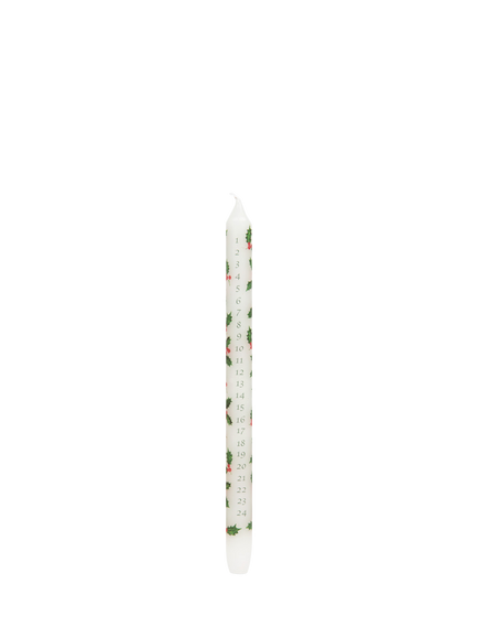 Talking Tables Holly Advent Dinner Candle, White