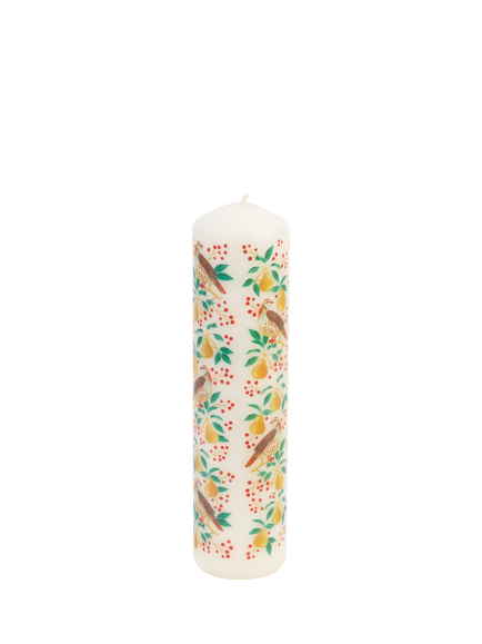 Talking Tables Partridge Advent Pillar Candle, White