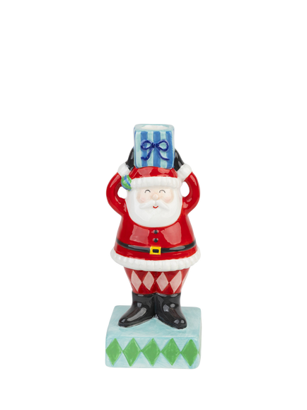 Talking Tables Santa Ceramic Candle Holder, Multi