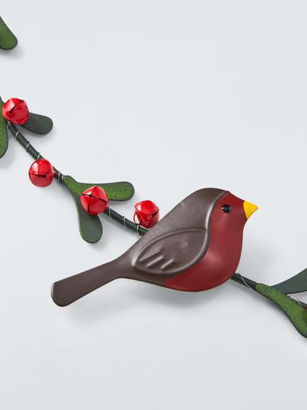 John Lewis Metal Heart and Robin Hanging Decoration - view 2, White