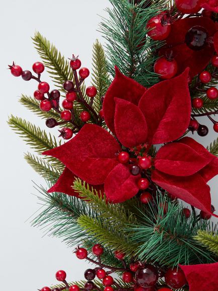 John Lewis Poinsettia Wreath, Dia.50cm - view 2, Gold