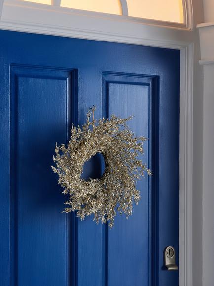 John Lewis Mini Sequin Christmas Wreath, Gold - view 2, Gold