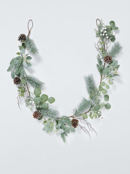 John Lewis Snowy Eucalyptus Garland, L180cm, Silver