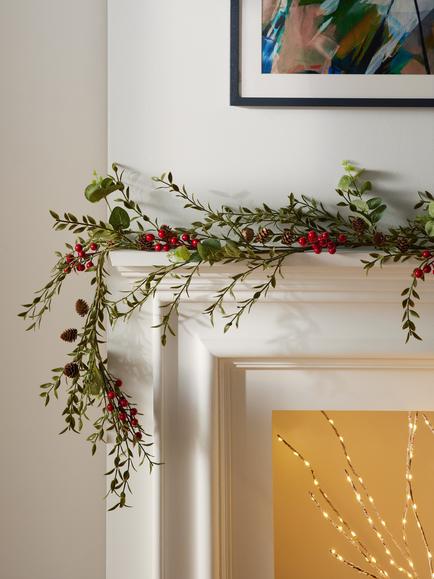 John Lewis Pinecones & Berries Eucalyptus Garland, L180cm - view 2, Natural