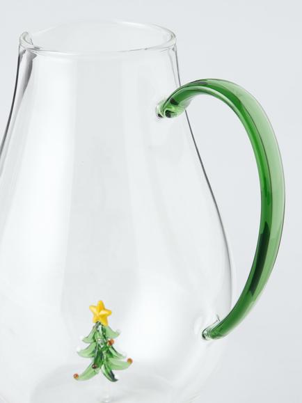 John Lewis Christmas Tree Glass Jug, 2.17L, Clear - view 2, Clear Clear