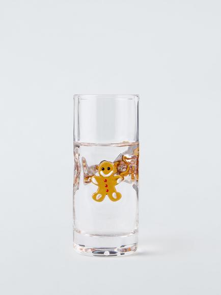 John Lewis Gingerbread Shot Glass, 60ml, Clear - view 2, Clear Clear
