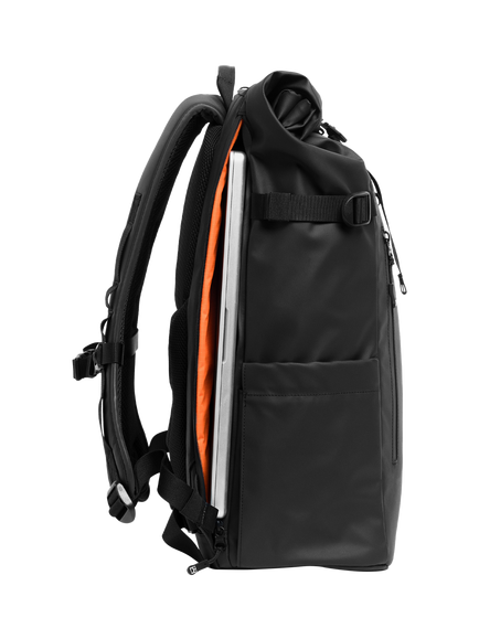 Stubble & Co Roll Top Backpack, 30L, Black - view 2, Black