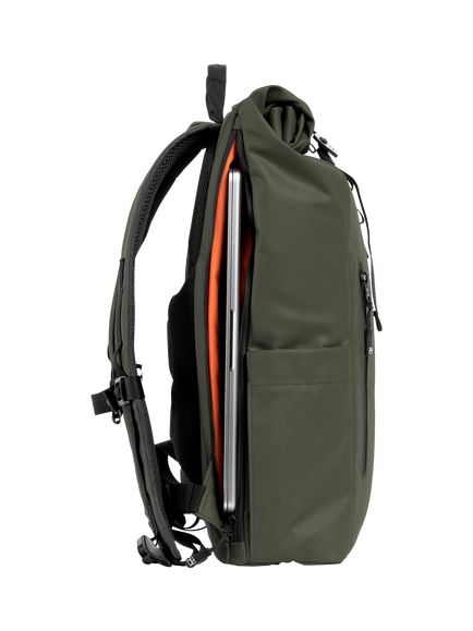Stubble & Co Roll Top Backpack, 15L, Transitgreen - view 2, Transitgreen