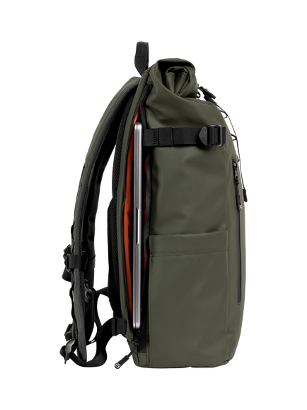 Stubble & Co The Roll Top Backpack, 20L - view 2, Transitgreen