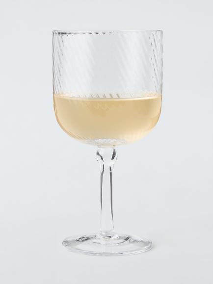 John Lewis Beaded Stem Wine Glass, 245ml, Clear - view 2, Clear Clear