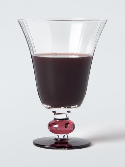 John Lewis Beaded Stem Wine Glass, 245ml, Clear/Red Berry - view 2, Red Berry